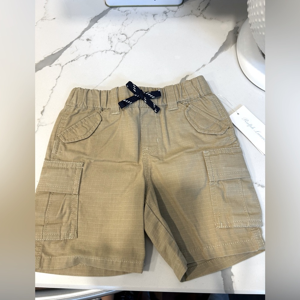 NWT! POLO RALPH LAUREN KHAKI PULL ON CARGO SHORTS. 24 MONTHS.